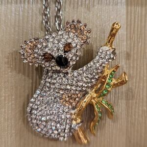Koala Rhinestone Pendant and Necklace